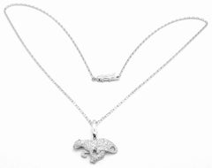 Cartier Panther Panthere Diamond Pendant White Gold Necklace