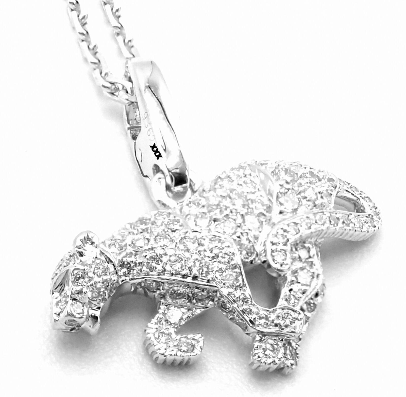 Cartier Weißgold-Halskette mit Panther Panthere-Diamant-Anhänger für Damen oder Herren im Angebot
