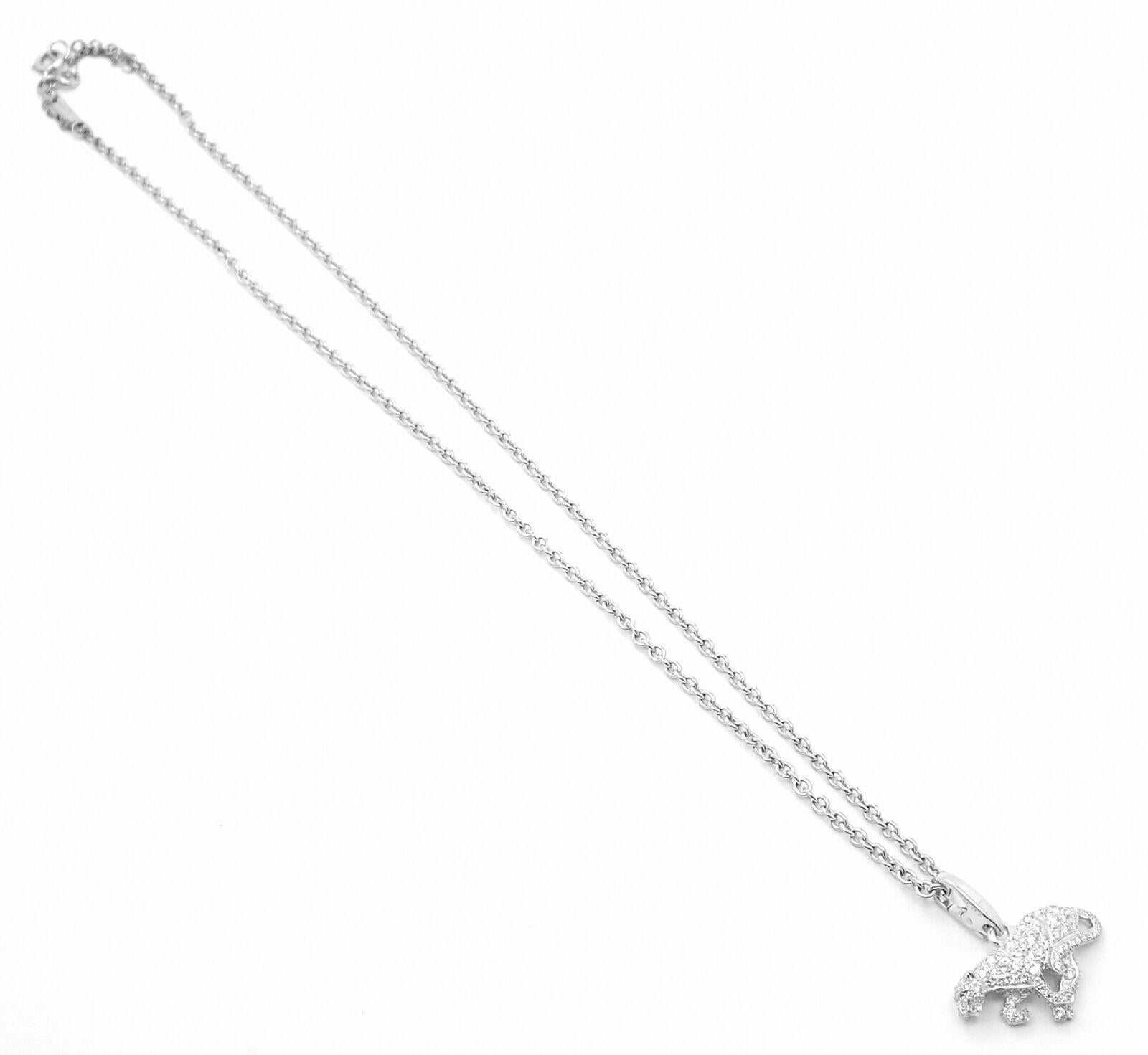 Cartier Panther Panthere Diamond Pendant White Gold Necklace 3