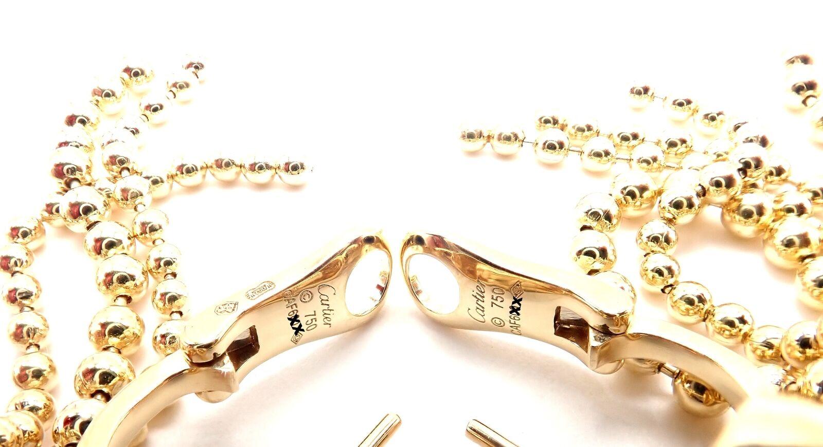 Cartier Panther Panthere Diamond Tsavorite Garnet Yellow Gold Earrings For Sale 3