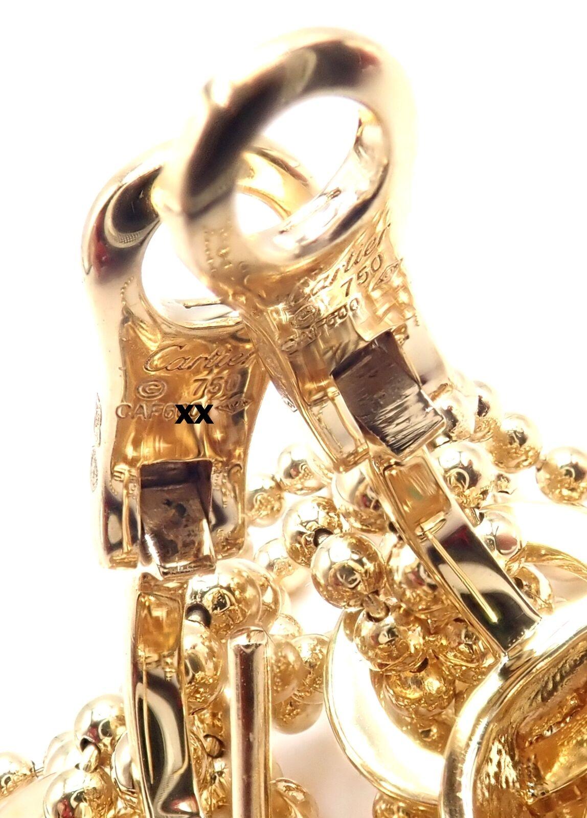 Cartier Panther Panthere Diamond Tsavorite Garnet Yellow Gold Earrings For Sale 4