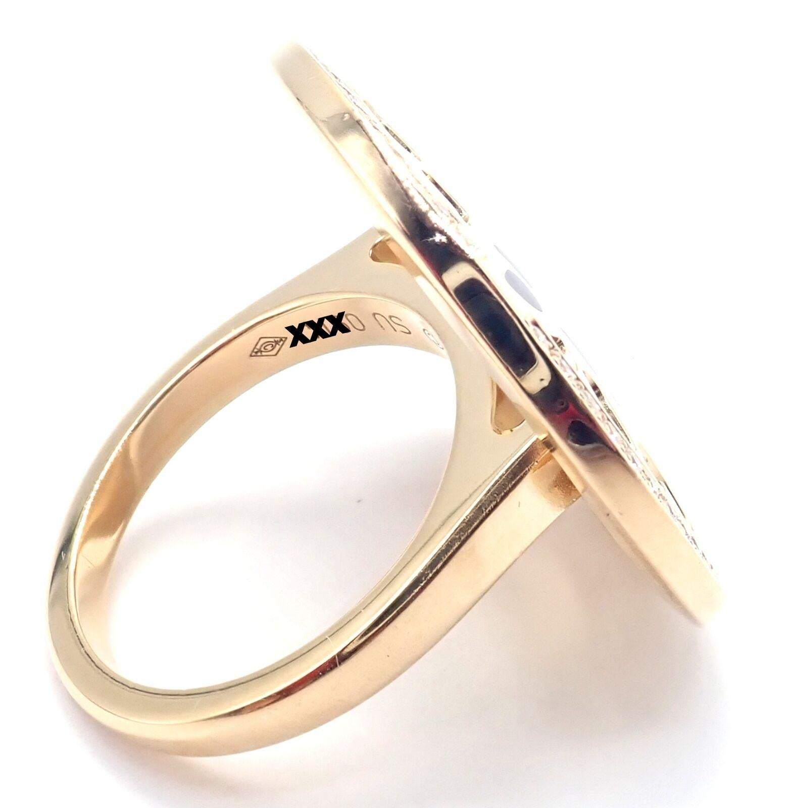 Cartier Panther Panthere Diamond Tsavorite Lacquer Yellow Gold Ring In Excellent Condition For Sale In Holland, PA