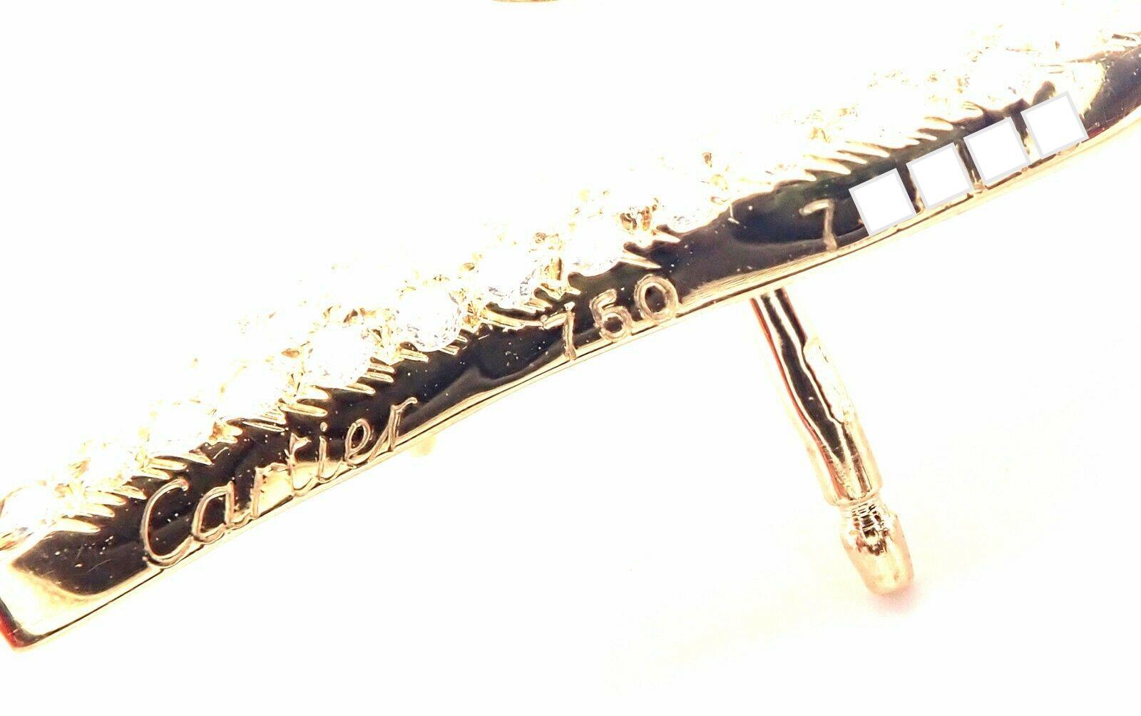 Femenino o masculino Cartier Pantera Diamante Oro Amarillo Alfiler de Solapa Corbata Broche
