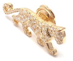 Cartier Panther Panthere Diamond Yellow Gold Tie Lapel Pin