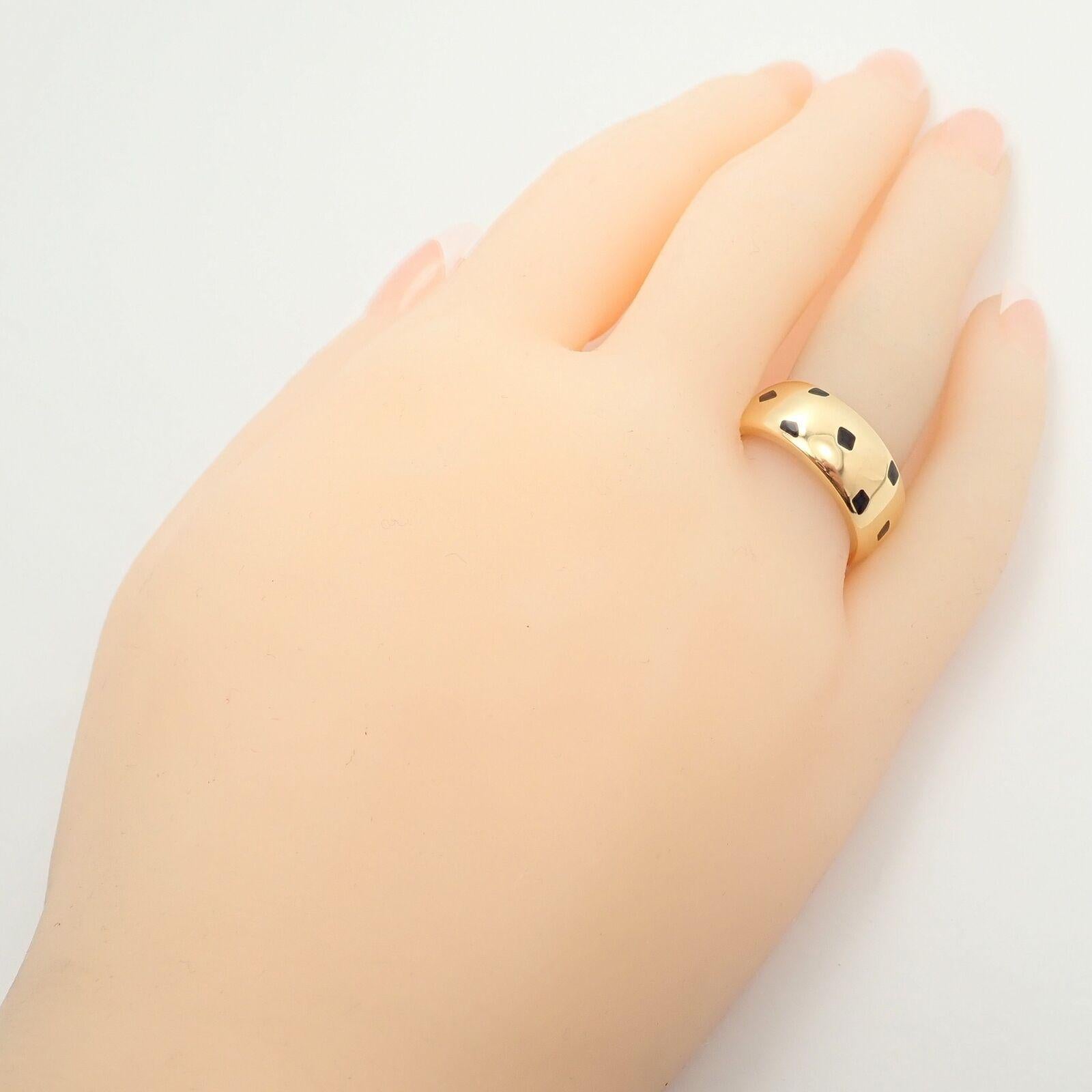 Cartier Panther Panthere Lacquer Yellow Gold Band Ring In Excellent Condition In Holland, PA