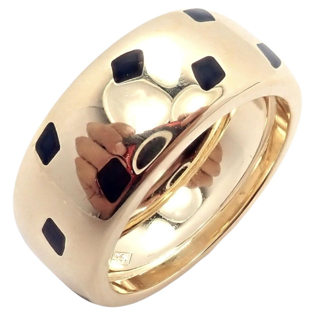 Cartier Panther Panthere Lacquer Yellow Gold Band Ring