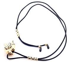 Cartier Panther Panthere Peridot Lacquer Yellow Gold Pendant Long Cord Necklace
