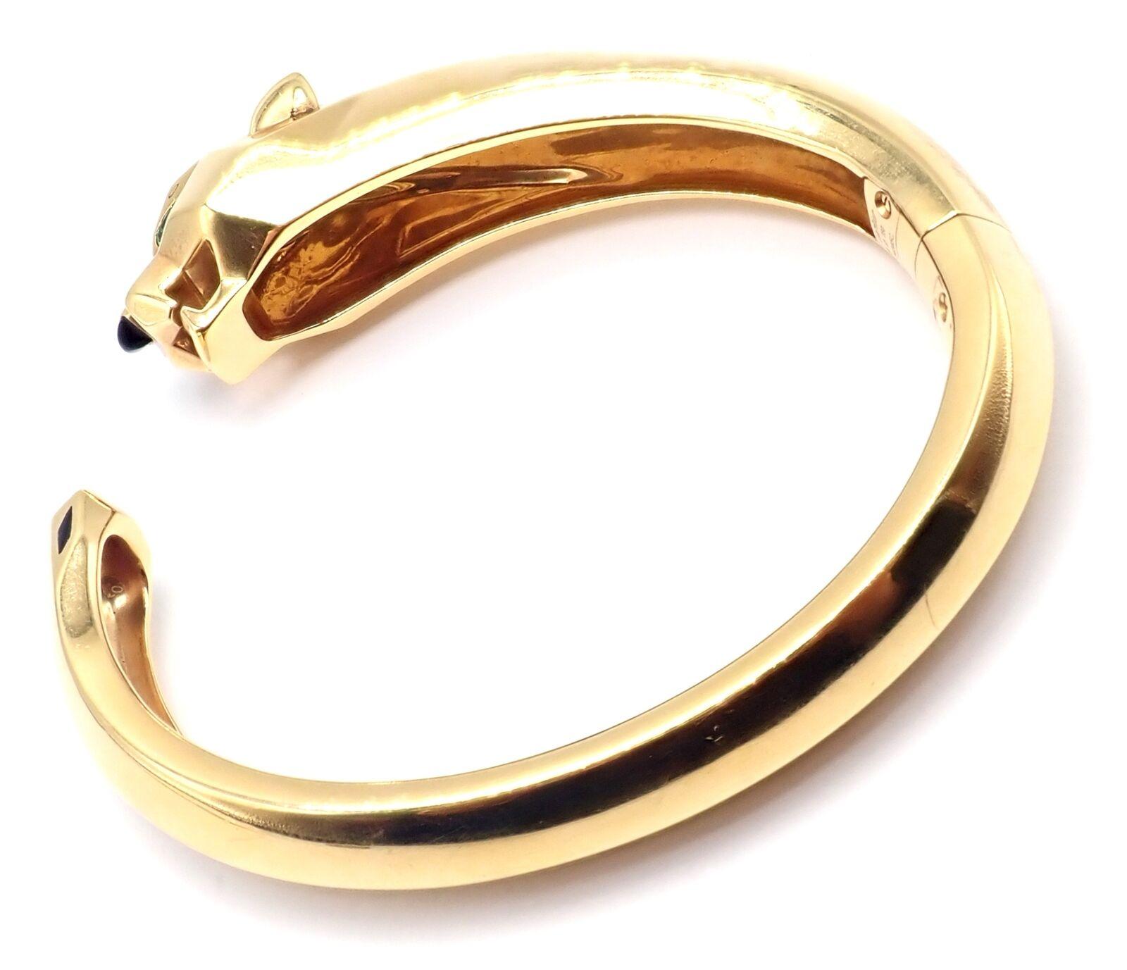 Cartier Bracelet jonc Panthère Tavorite en or jaune et onyx, taille 17 en vente 5