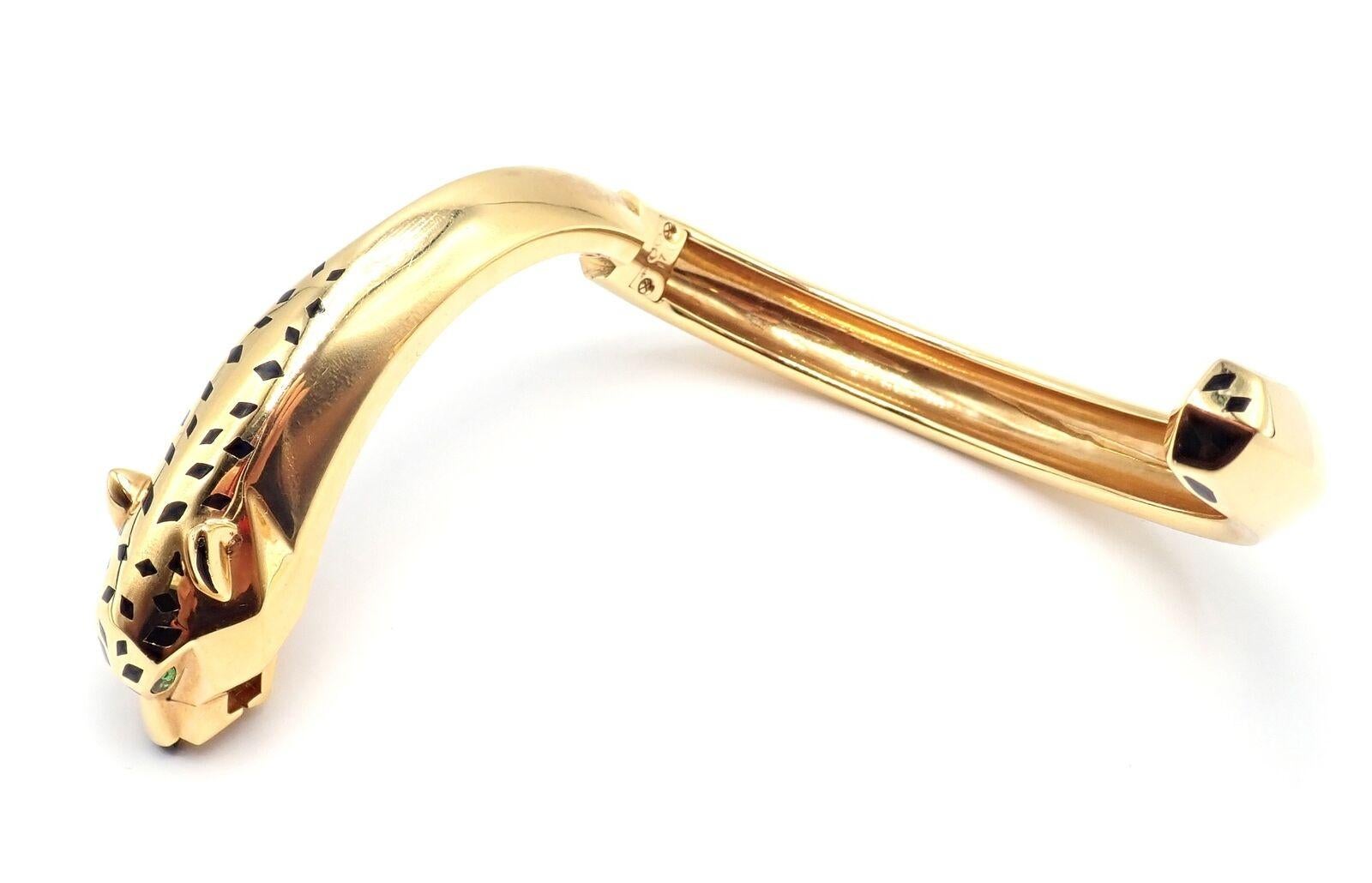 Cartier Bracelet jonc Panthère Tavorite en or jaune et onyx, taille 17 en vente 6