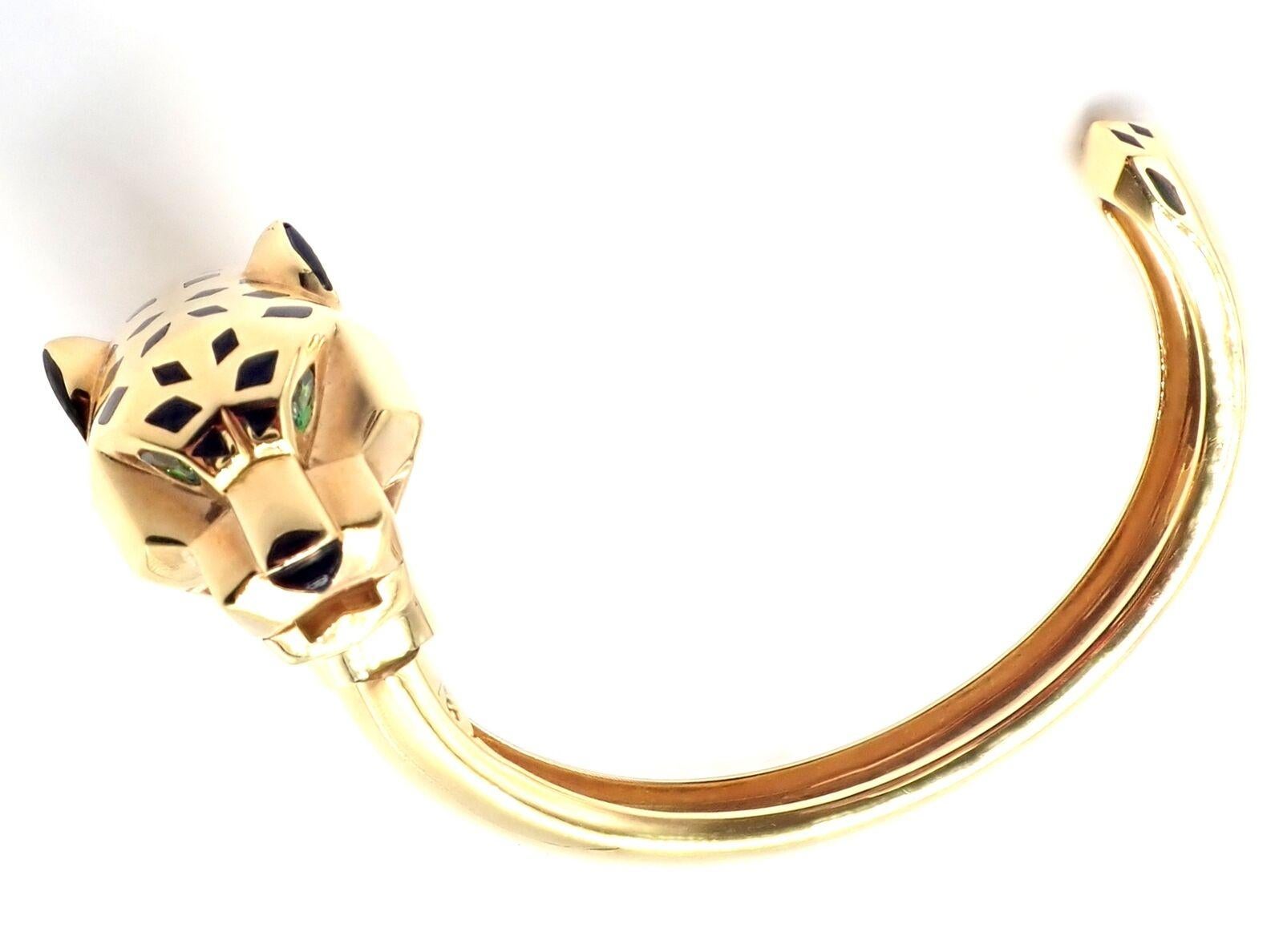 Cartier Bracelet jonc Panthère Tavorite en or jaune et onyx, taille 17 en vente 7