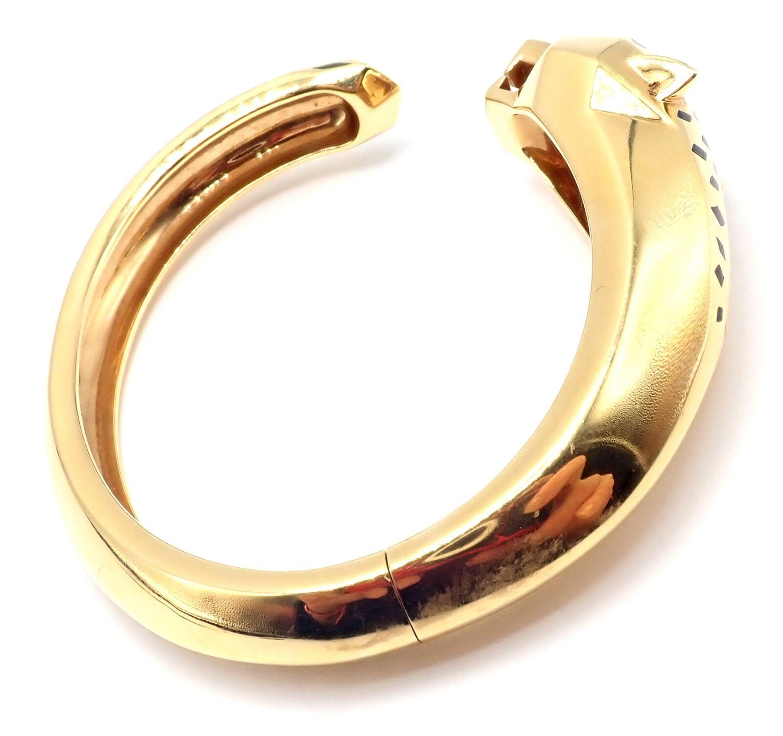 Cartier Bracelet jonc Panthère Tavorite en or jaune et onyx, taille 17 en vente 4