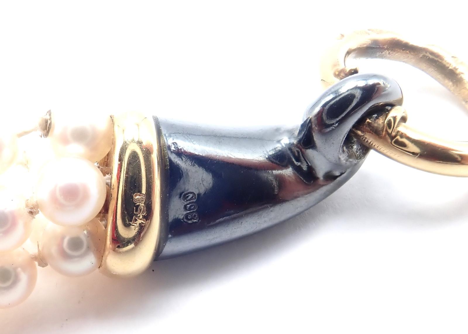 Cartier Panther Panthere Yellow Gold & Silverium Emerald Pearl Bracelet For Sale 3