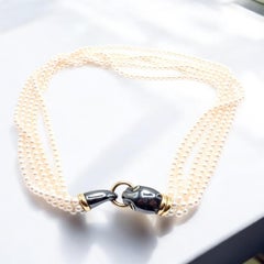 Cartier Panther Panthere Yellow Gold & Silverium Pendant Pearl Necklace
