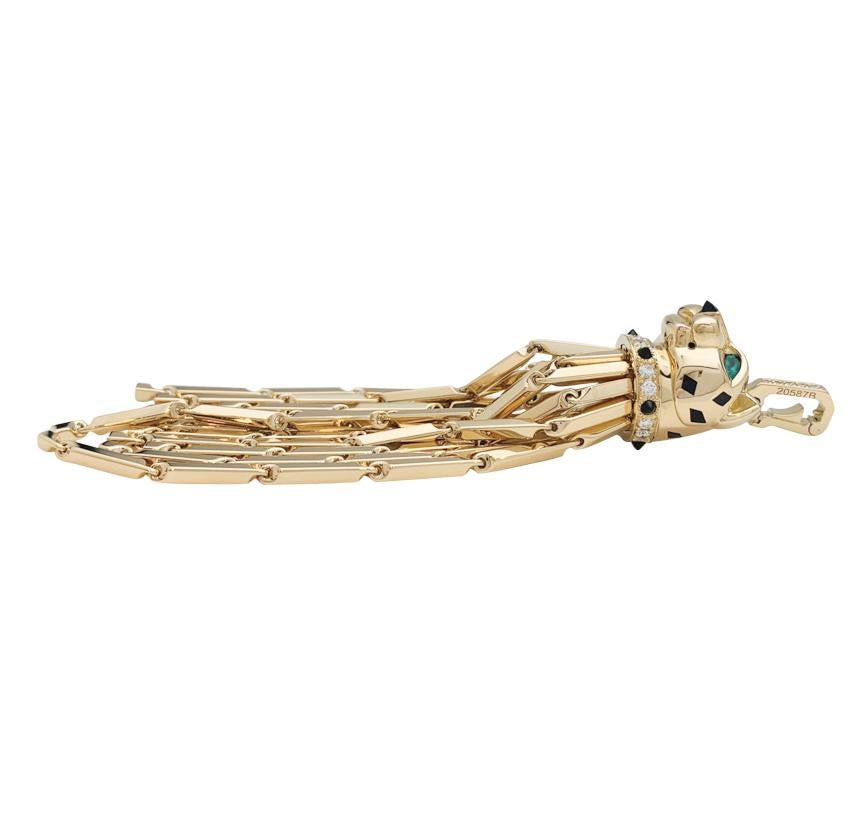Cartier Panther Pendant and its Original Chain, Diamonds, Onyx, Emeralds 2