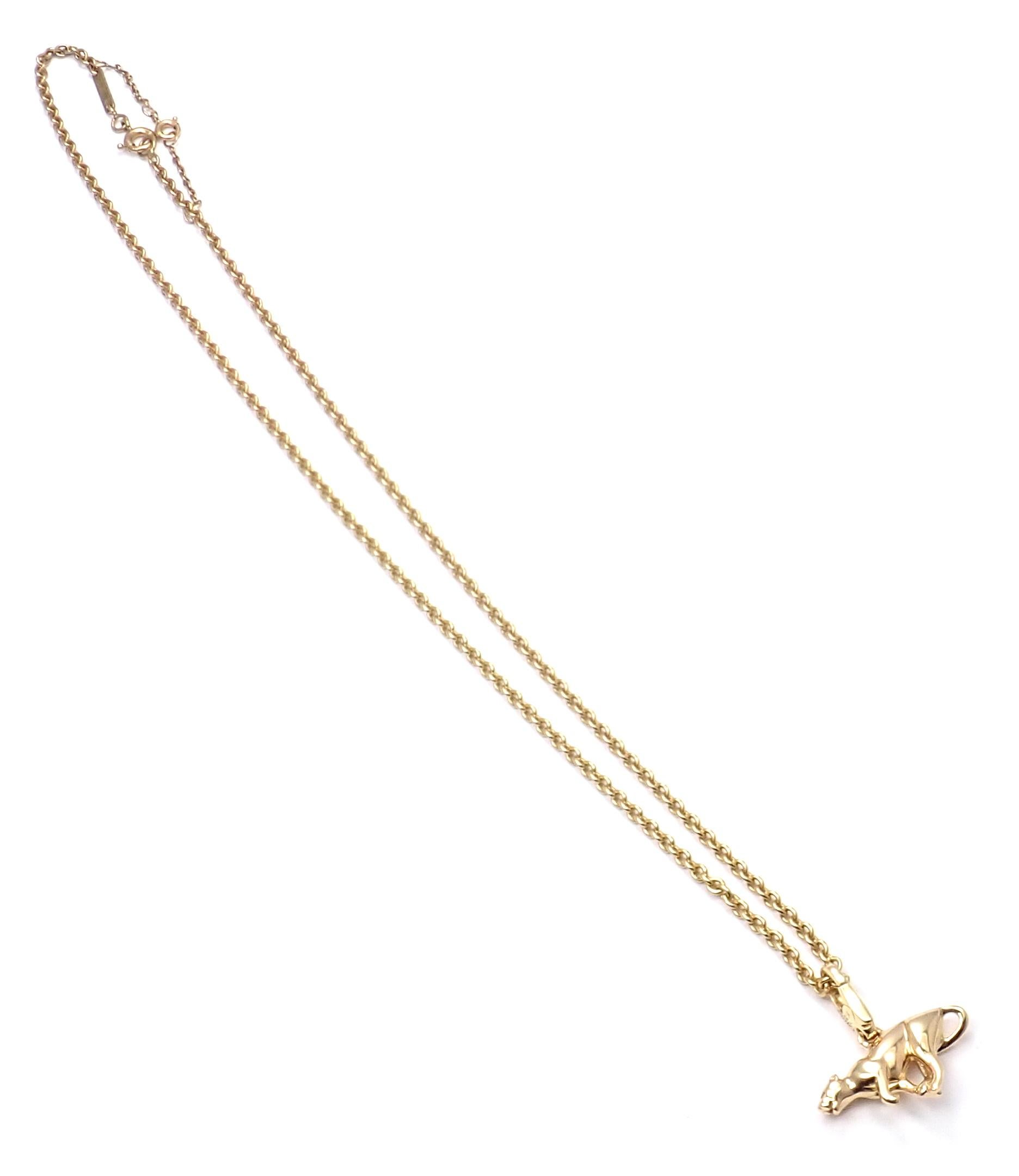 Cartier Panther Pendant Link Yellow Gold Chain Necklace 1