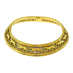 Cartier Panther Pharaon Walking Panther Yellow and White Gold Choker Necklace