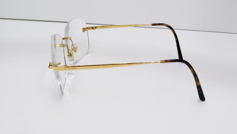 Cartier Panther Rimless Glasses circa 1980s For Sale at 1stDibs