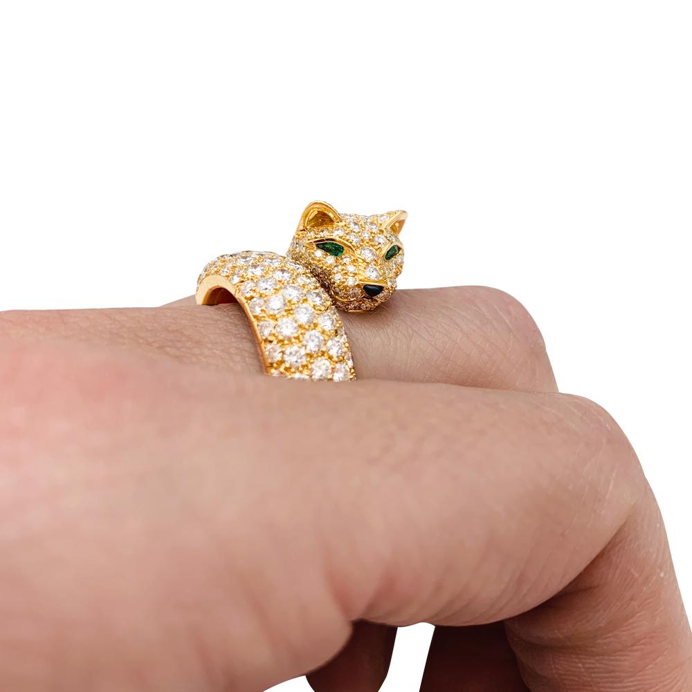 Cartier Panther Ring, Diamonds, Emeralds and Onyx 4