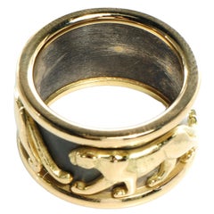 Cartier Panther Ring in 18 Karat White Yellow Gold Band