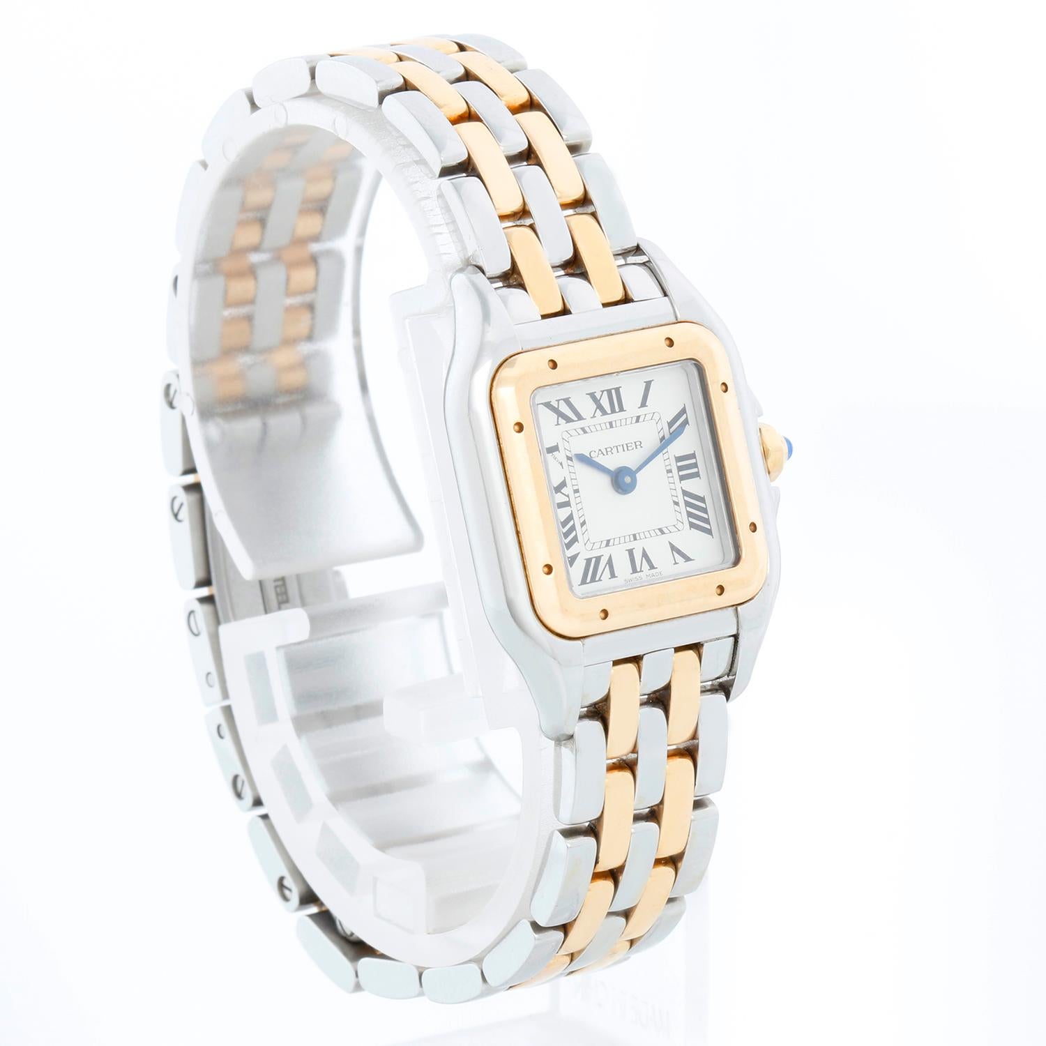 Cartier Panther Small 2-Tone Steel & Gold Panthere Watch 4023 W2PN0006 In Excellent Condition For Sale In Dallas, TX