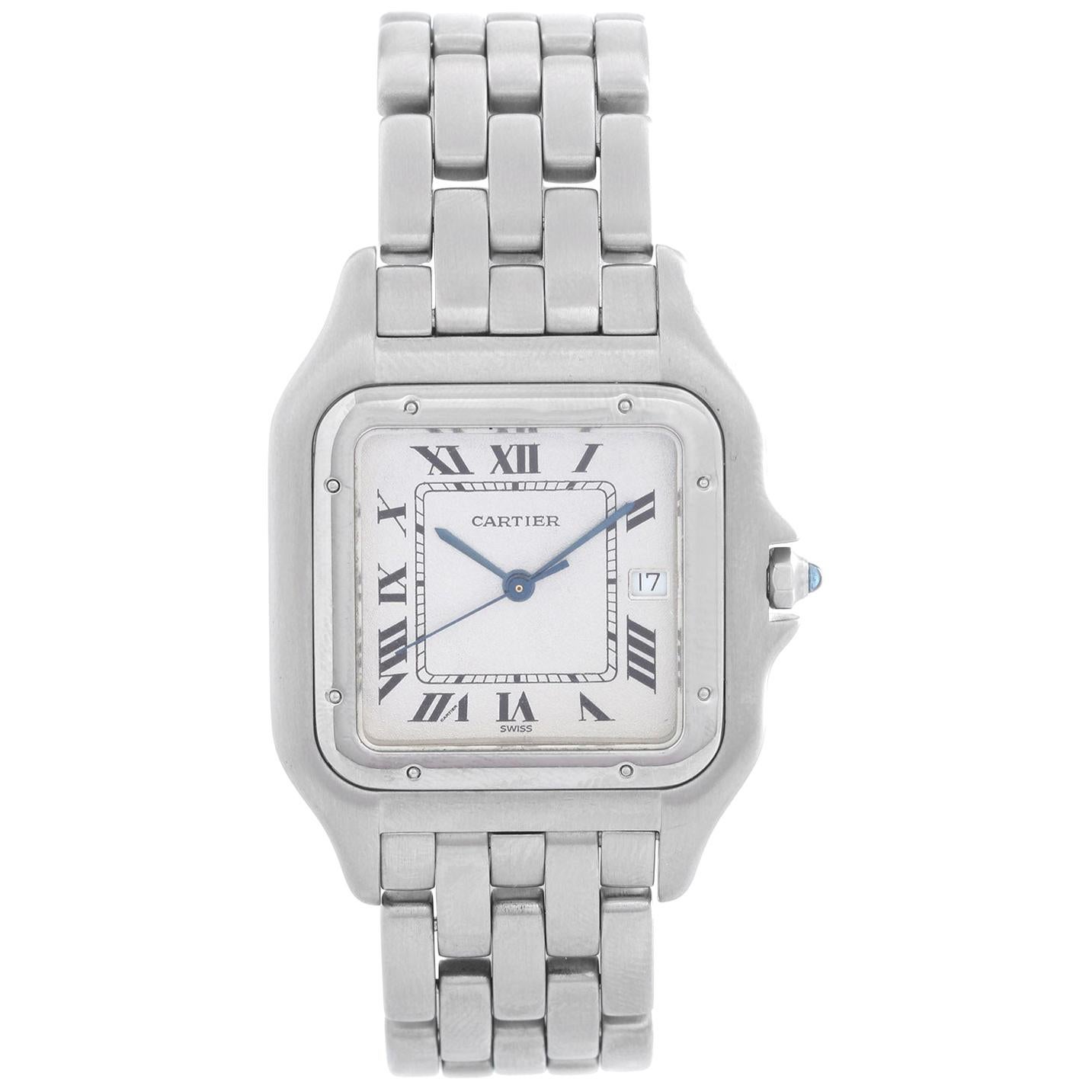 Cartier Panther Stainless Steel Men's Quartz Watch with Date