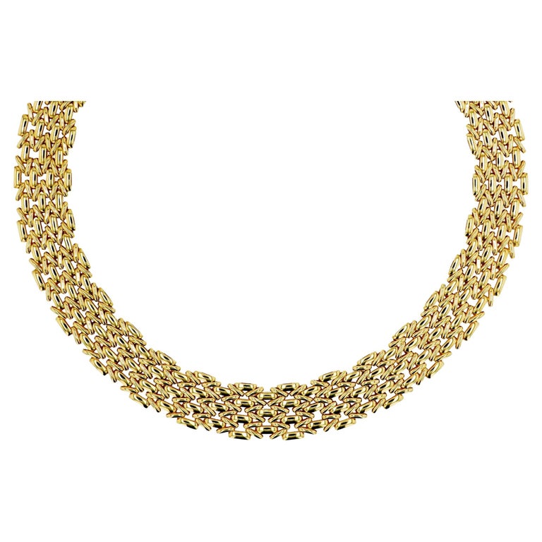 Collier Ras-du-cou En Or Jaune 18 Carats Avec Pendentif - Longueur 44 Cm - Marque Gulino Gioielli