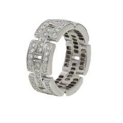 Cartier Panther White Gold 3-Row Ring with 1.37 Carat in Diamonds