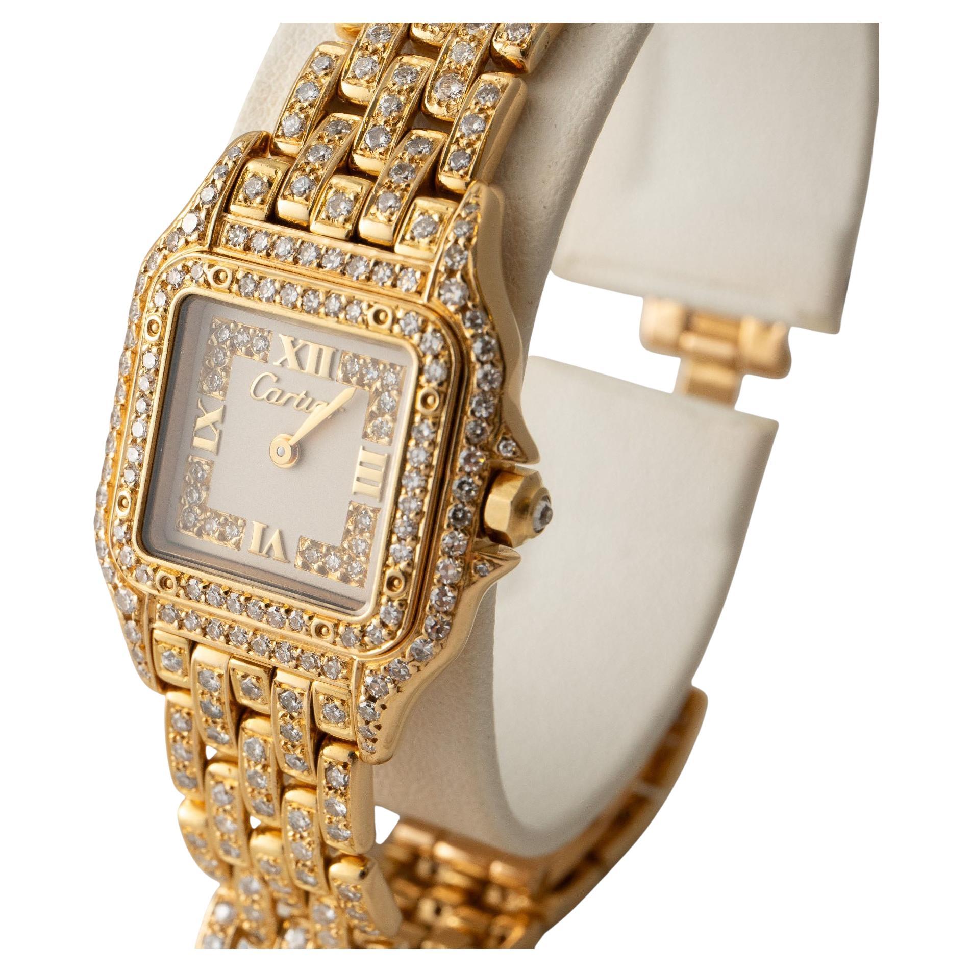 Cartier Panther Yellow Gold and Diamond set Ladies Wrist Watch