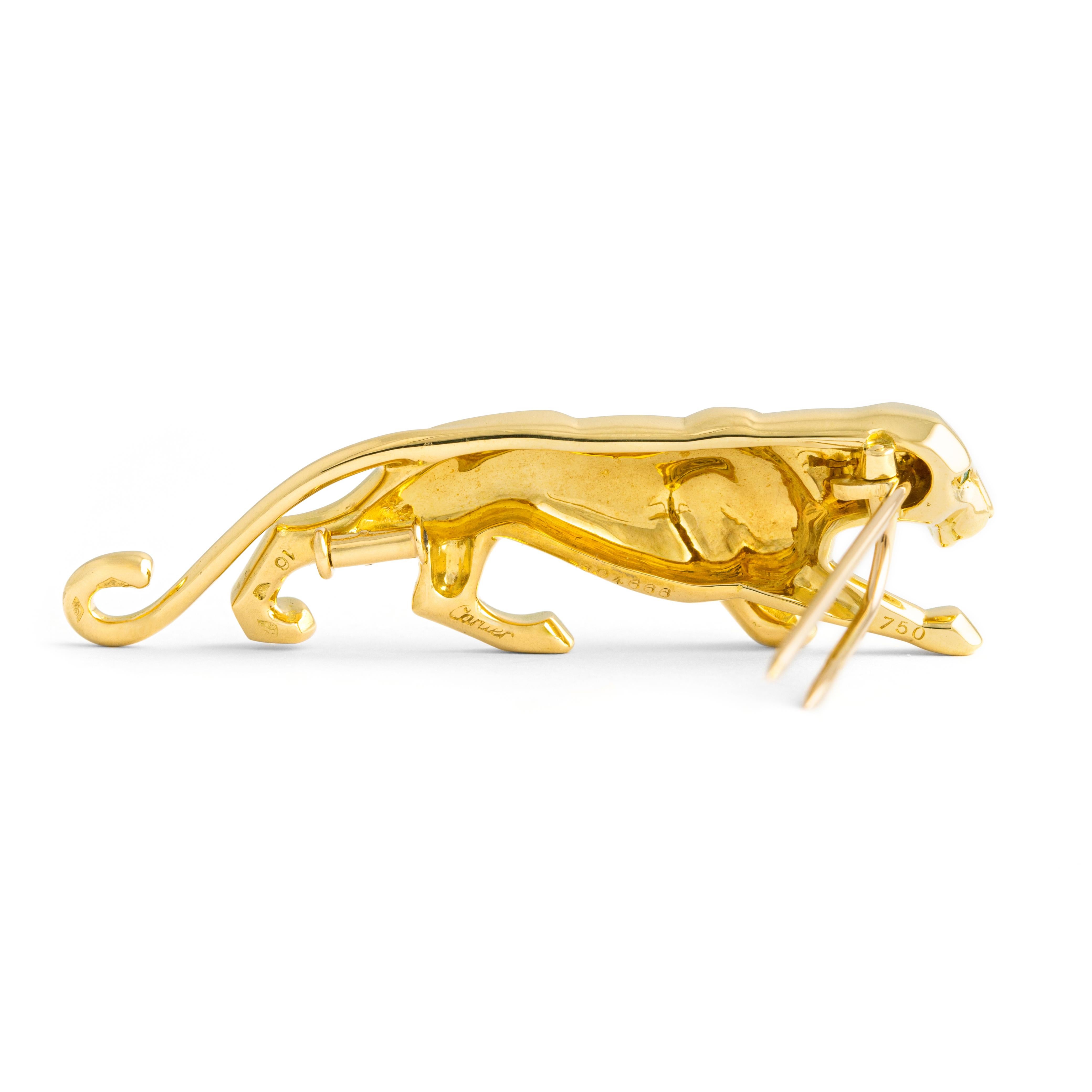 Cartier Panther Yellow Gold Brooch In Excellent Condition For Sale In Geneva, CH