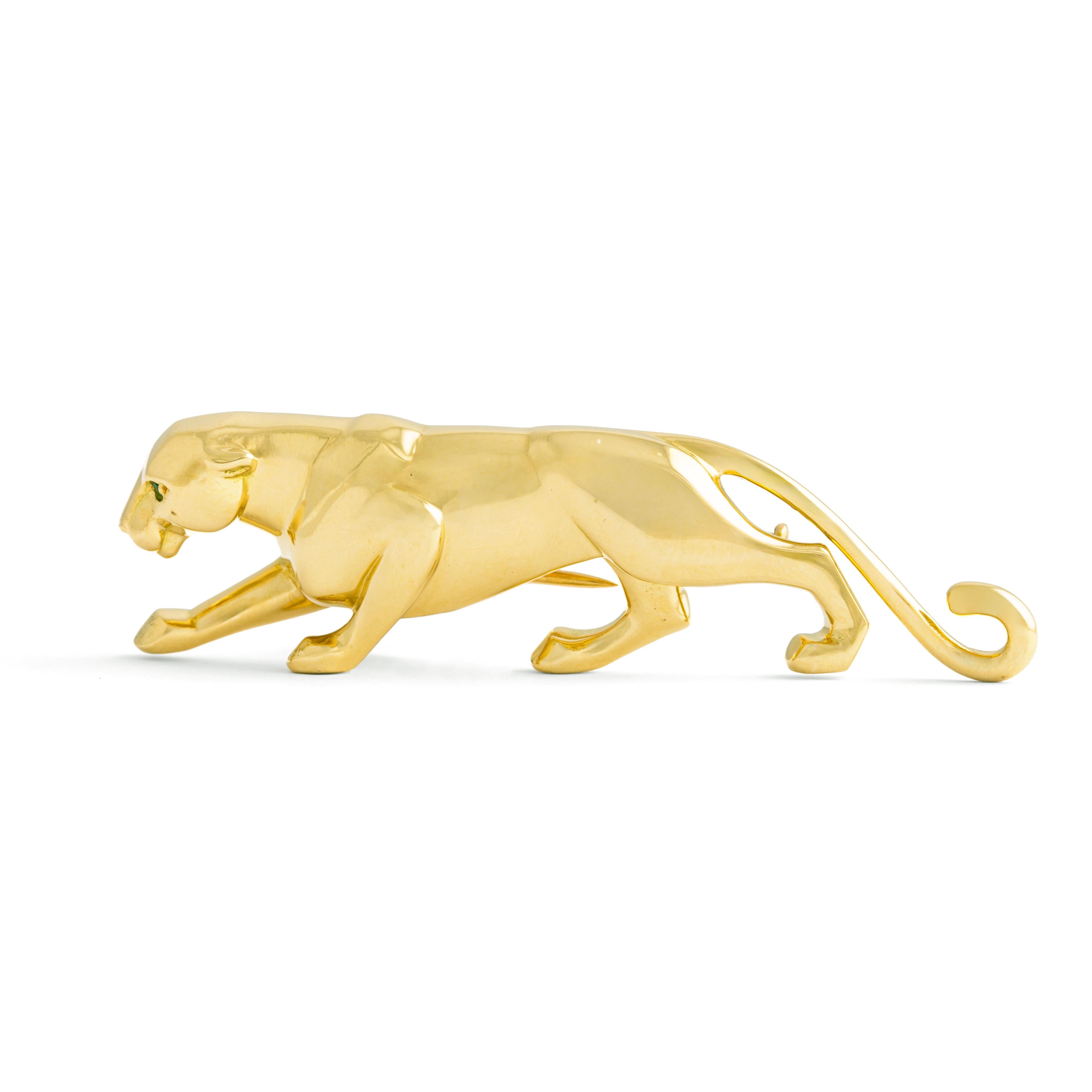 Cartier Panther Yellow Gold Brooch For Sale 2