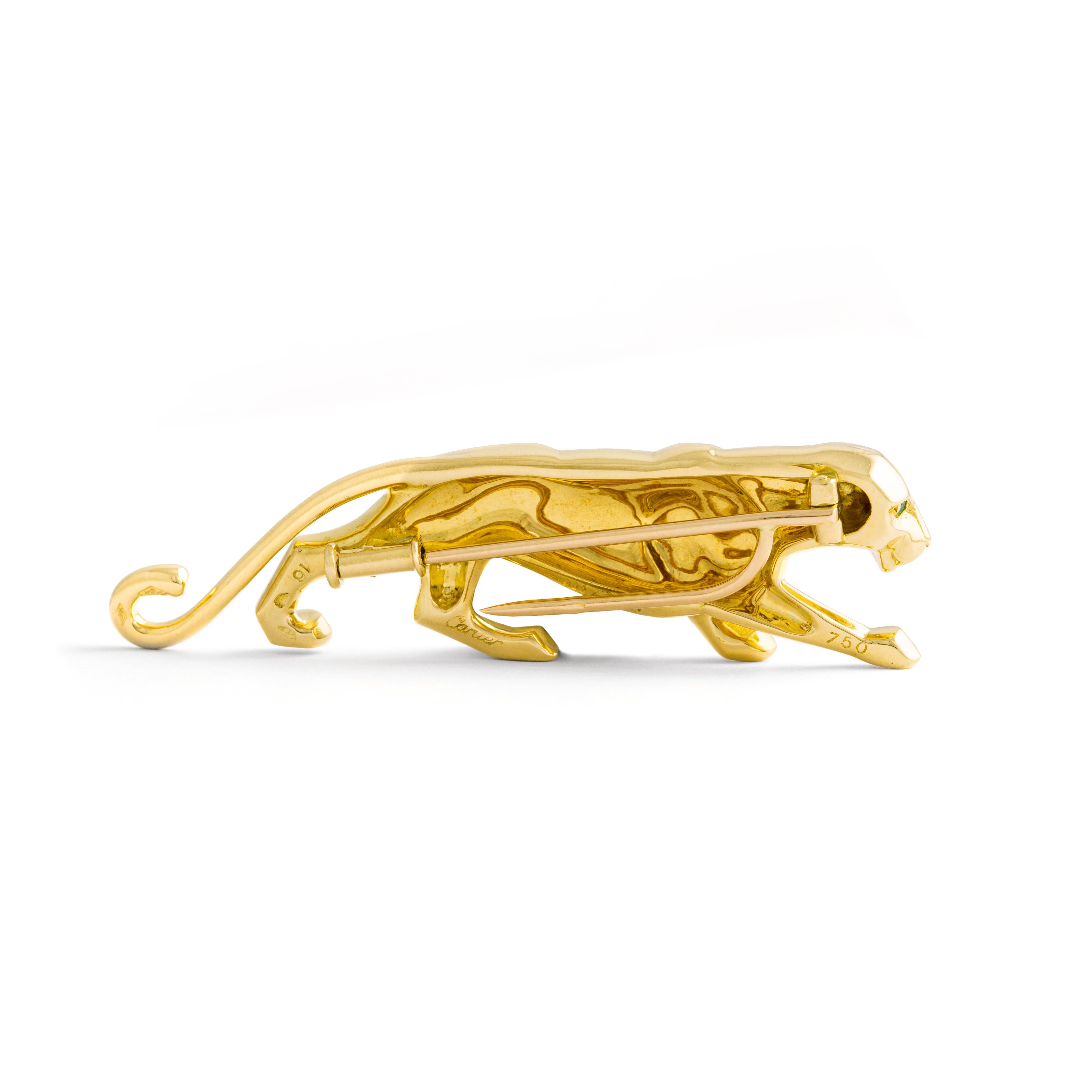 Cartier Panther-Brosche aus Gelbgold im Angebot 4