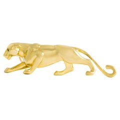 Retro Cartier Panther Yellow Gold Brooch