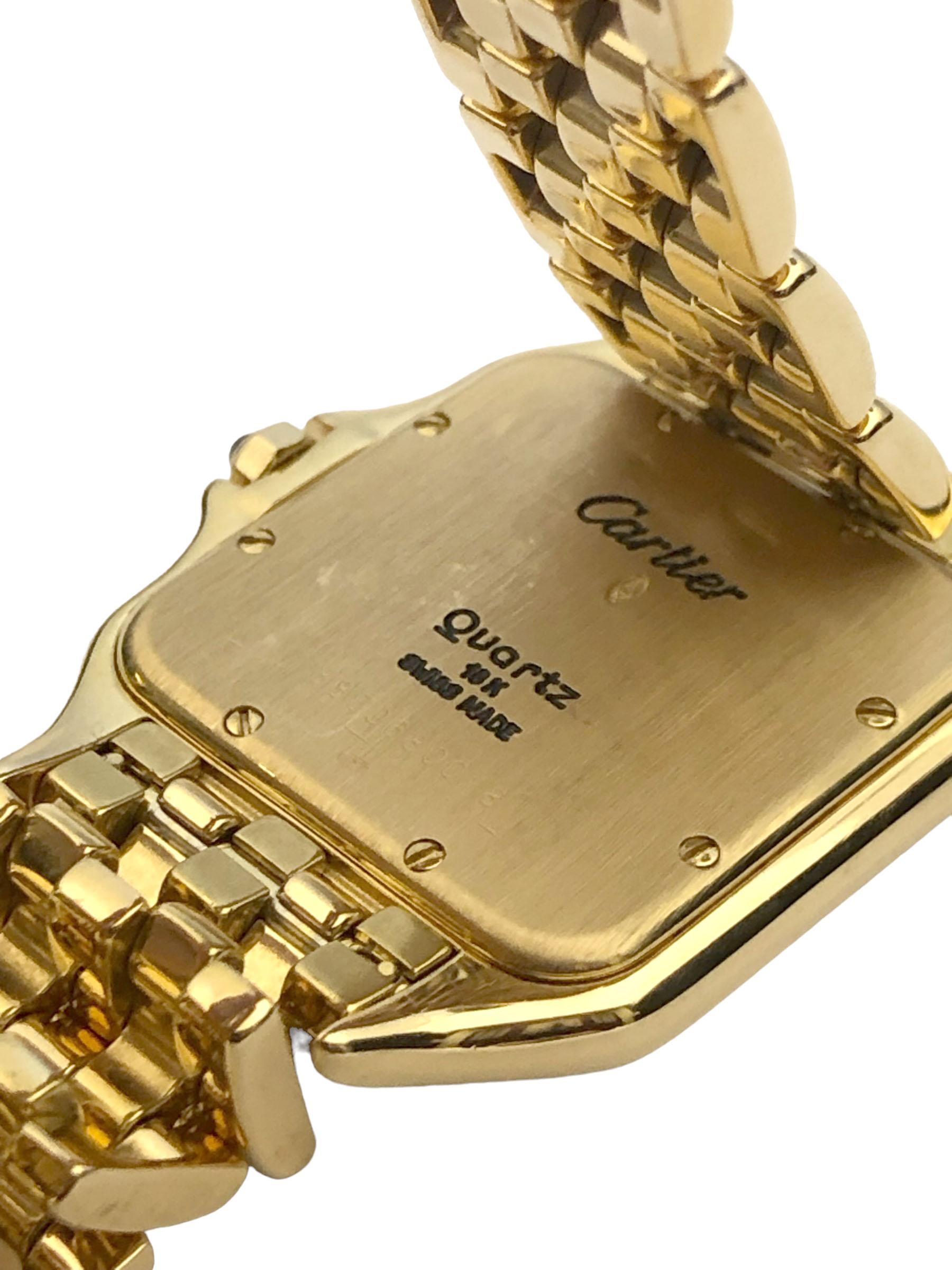 Cartier Montre-bracelet Panthère en or jaune avec grand quartz Excellent état - En vente à Chicago, IL