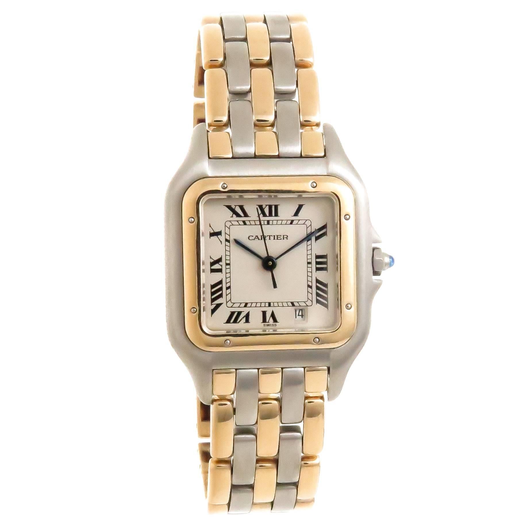 Cartier Yellow Gold Stainless Steel Panther Mid-Size Quartz Wristwatch