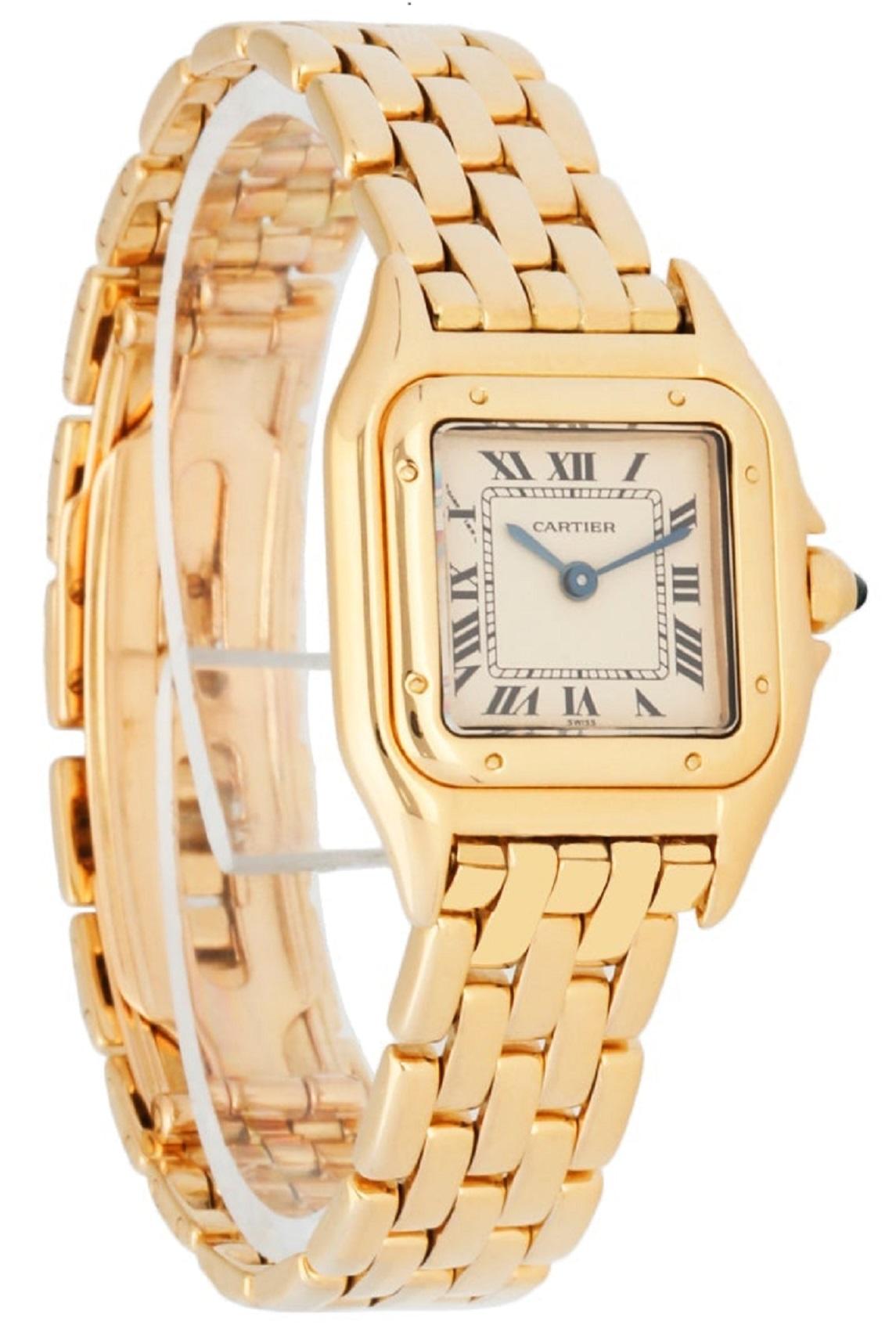 Cartier Panthere 1070 18K Yellow Gold Ladies Watch In Excellent Condition In Great Neck, NY