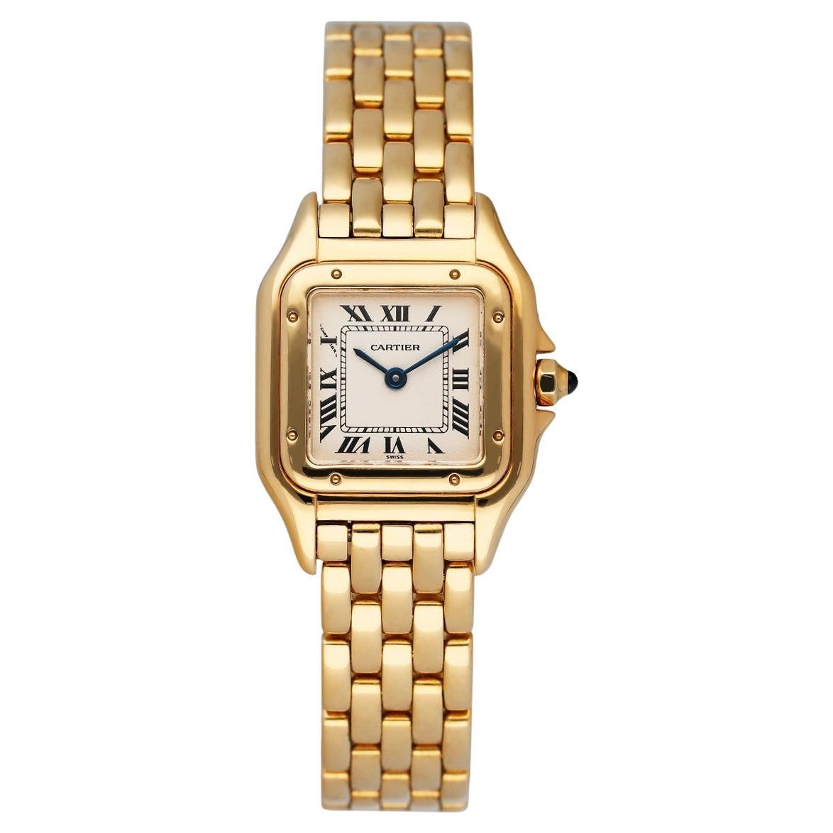 Vintage Ladies Cartier 18k Yellow Gold Enamel Watch at 1stDibs