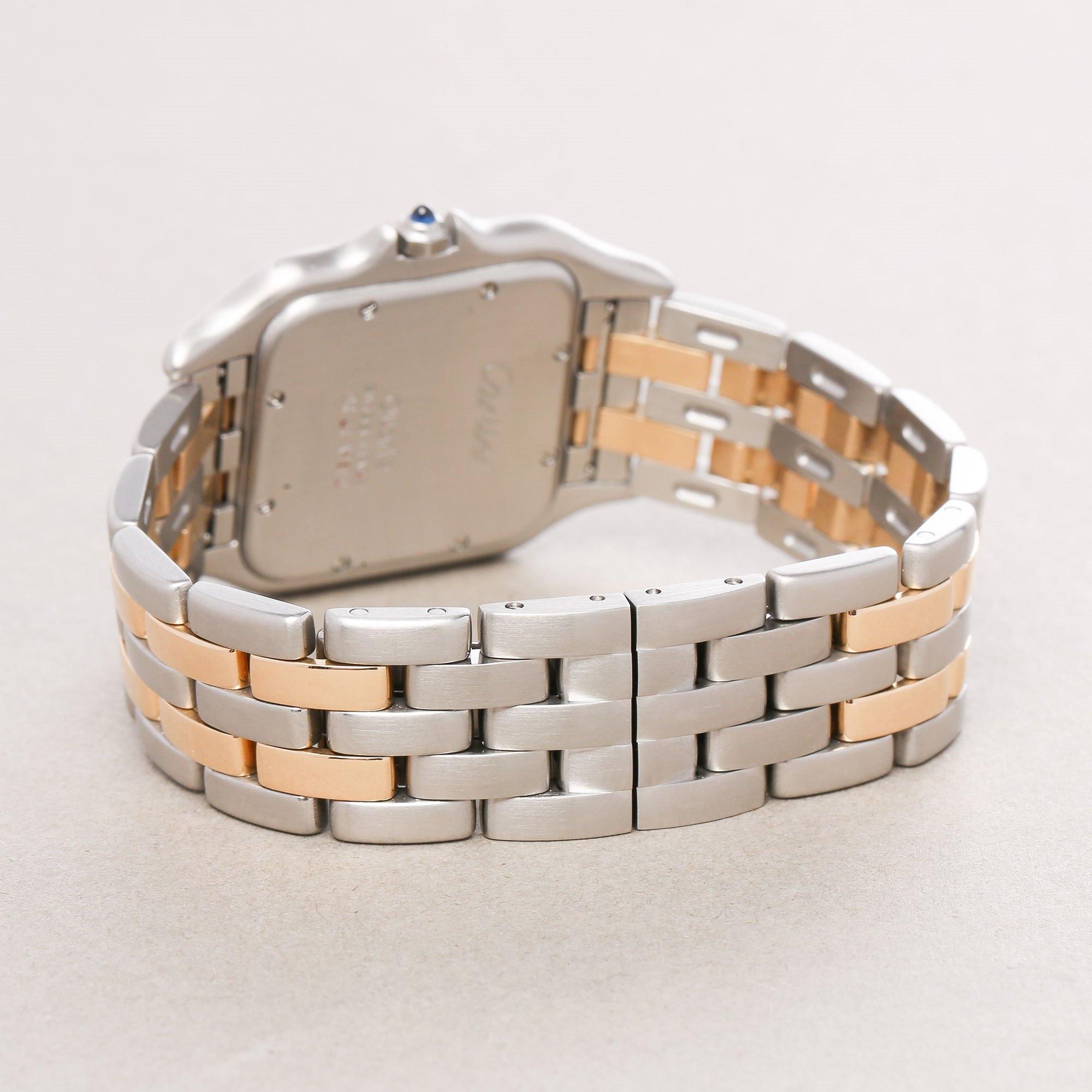 Cartier Panthère 1100 Ladies Stainless Steel and Yellow Gold Jumbo 2-Row Watch In Good Condition In Bishops Stortford, Hertfordshire
