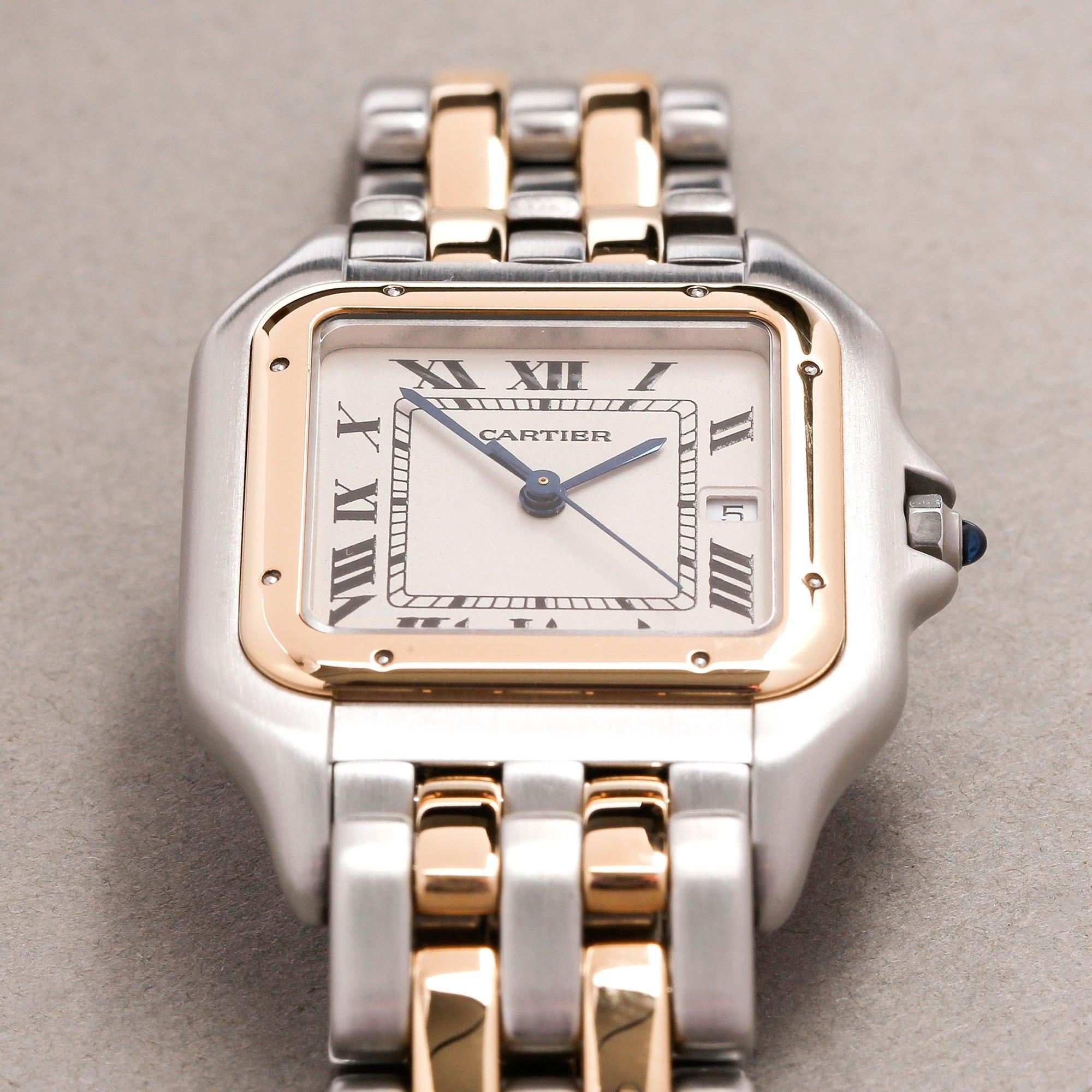 Cartier Panthère 1100 Ladies Stainless Steel and Yellow Gold Jumbo 2-Row Watch 1