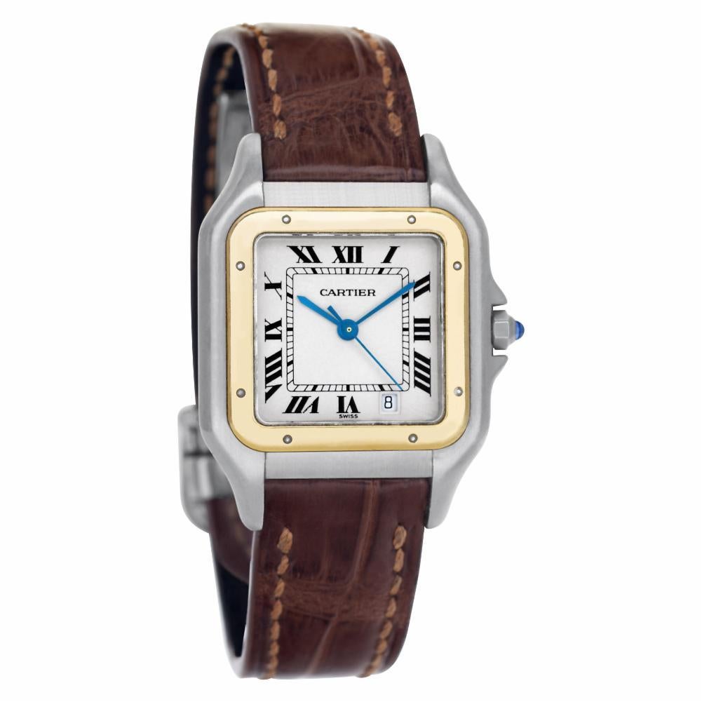 Cartier Panthere 1100 Stainless Steel Cream Dial Quartz Watch In Excellent Condition In Miami, FL