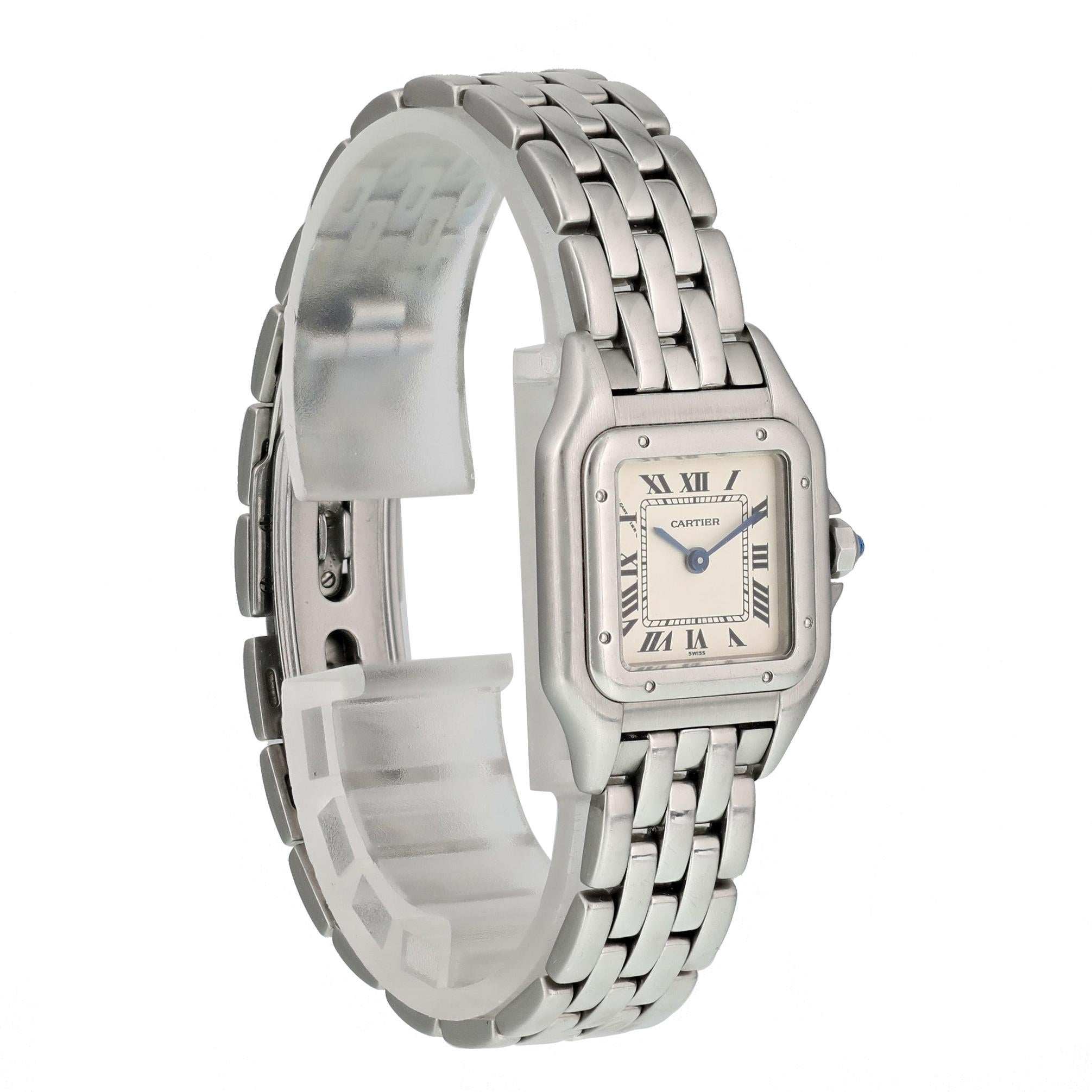 Cartier Panthere 1120 Stainless Steel Ladies Watch In Excellent Condition In New York, NY