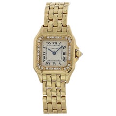 Retro Cartier Panthere 1280 18 Karat Ladies Diamonds Watch