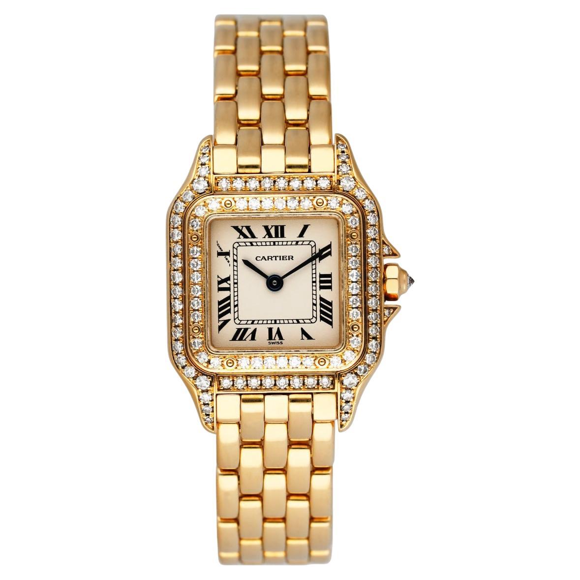 Cartier Panthere 1280 18K Yellow Gold Diamonds Ladies Watch