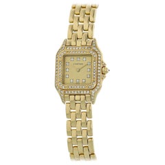 Cartier Panthere 1280 2 18 Karat Yellow Gold Ladies Diamond Watch