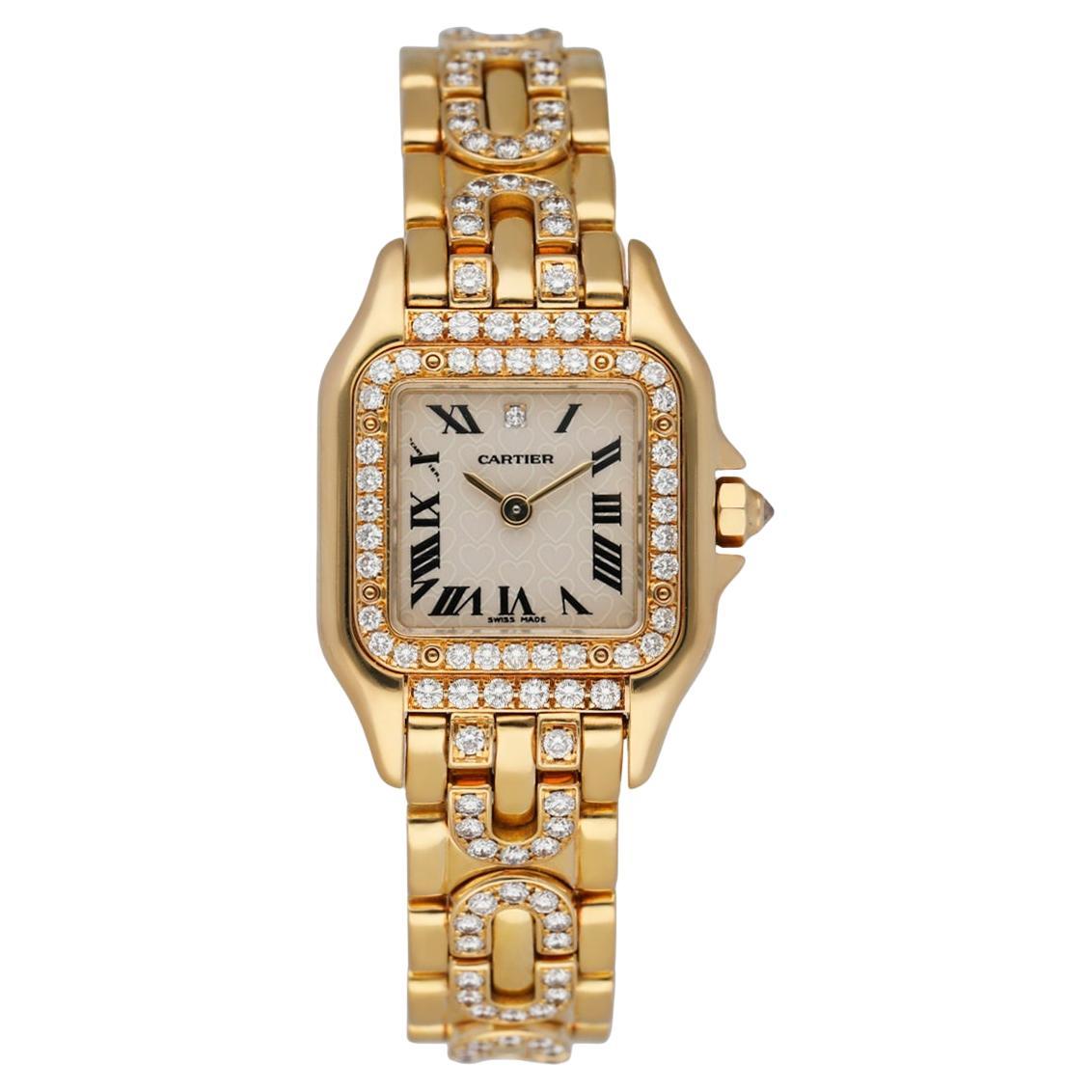 Cartier Panthere 1280/2 18K Yellow Gold & Diamond Ladies Watch