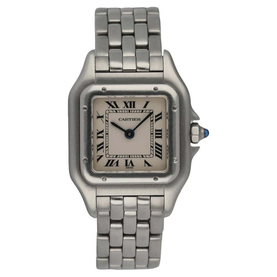 CARTIER Art Deco Ladies Rectangle Diamond Sapphire Watch For Sale at ...