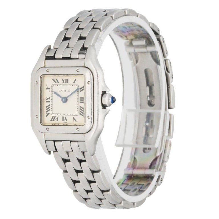 Cartier Panthere 1320 Stainless Steel Ladies Watch For Sale at 1stDibs