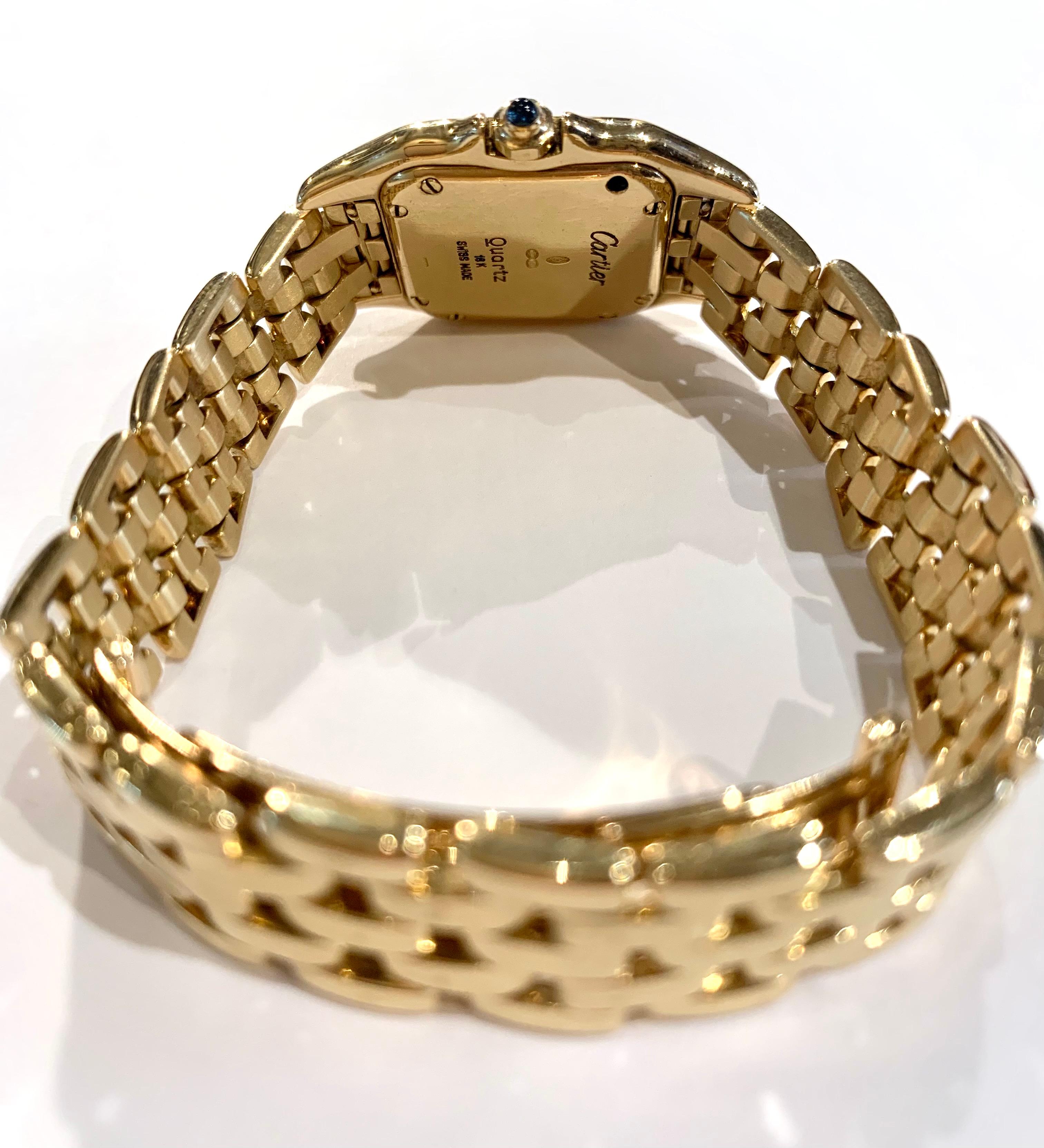 Contemporary Cartier Panthere 18 Carats Yellow Gold Lady’s Watch