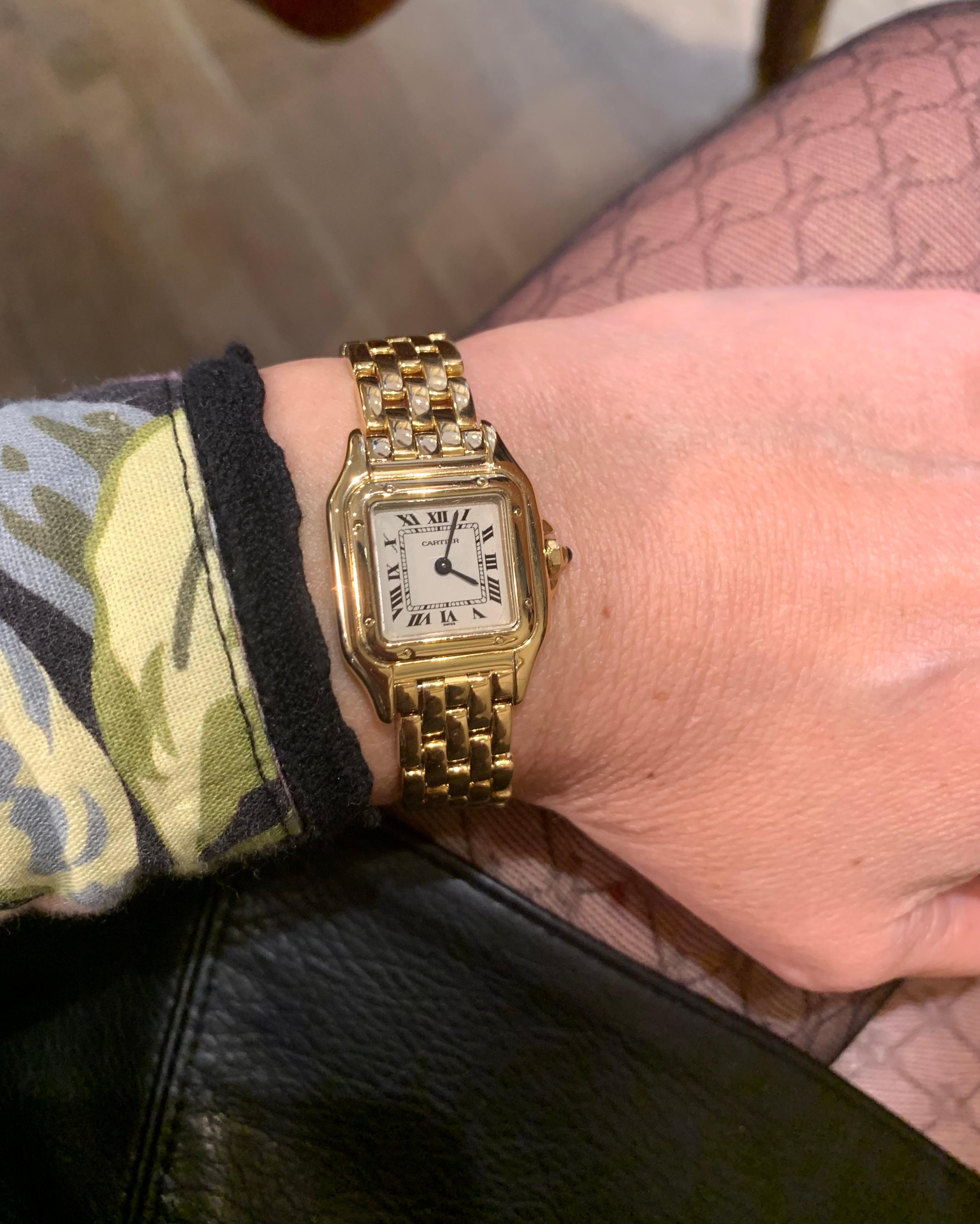 Cartier Panthere 18 Carats Yellow Gold Lady’s Watch In Excellent Condition In Paris, FR