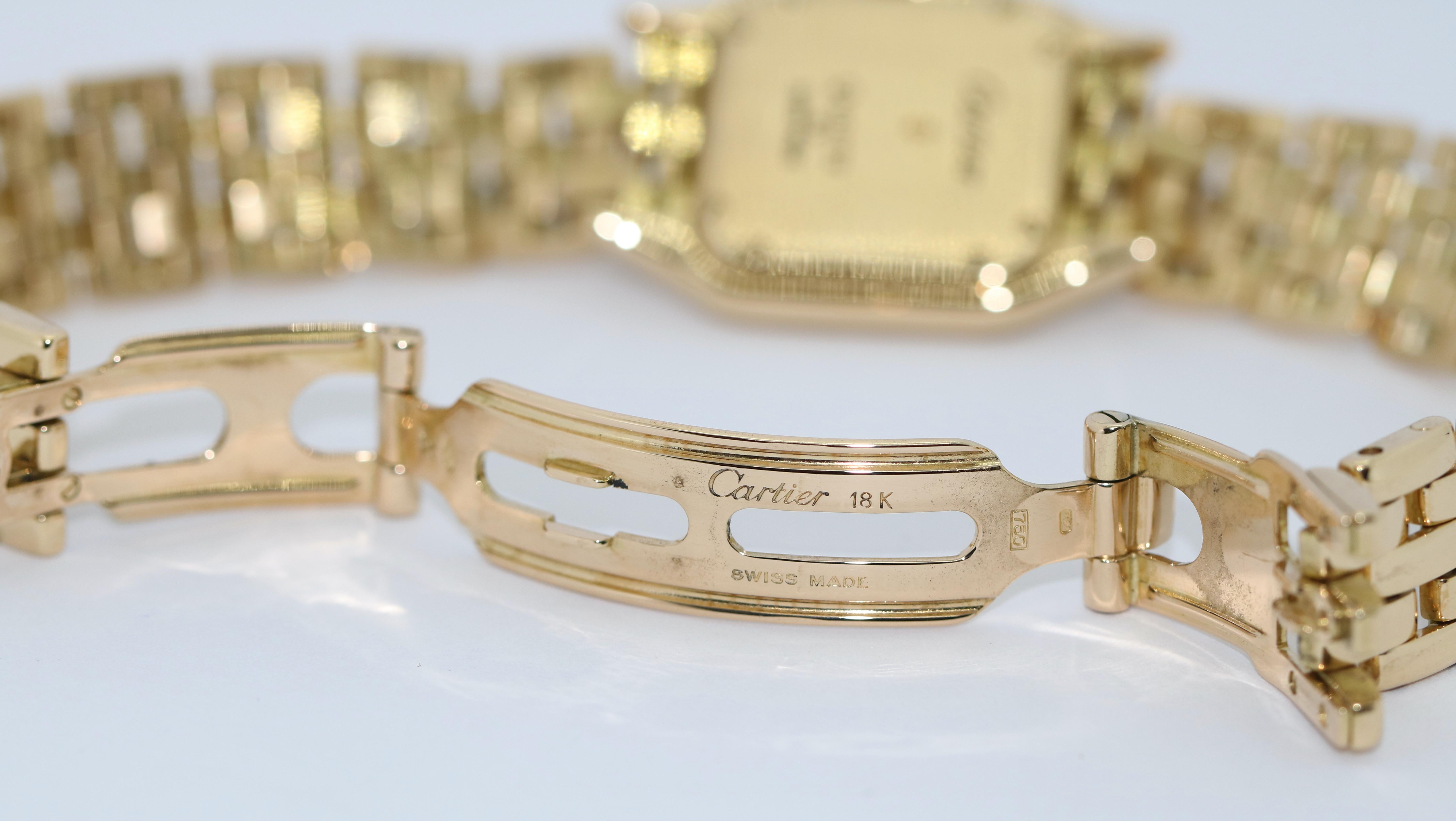 Cartier Panthère 18 Karat Gold Ladies Wrist Watch with Diamonds 2