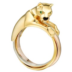 Cartier Panthere 18 Karat Tri Color Gold Ring